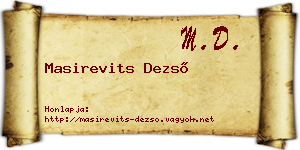 Masirevits Dezső névjegykártya